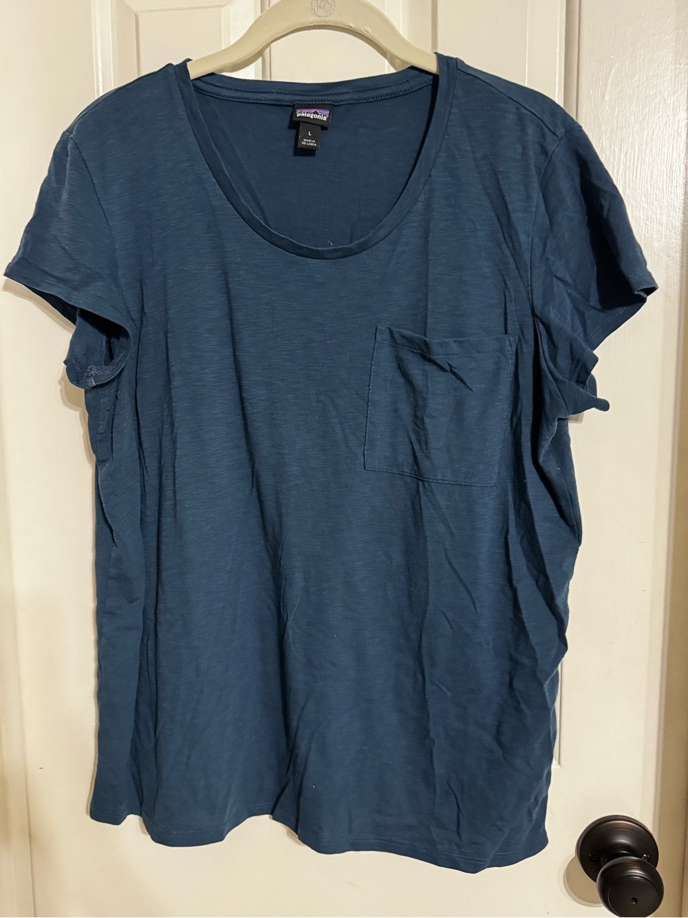 Patagonia Women's Slate Blue Scoop Neck Pocket Tee